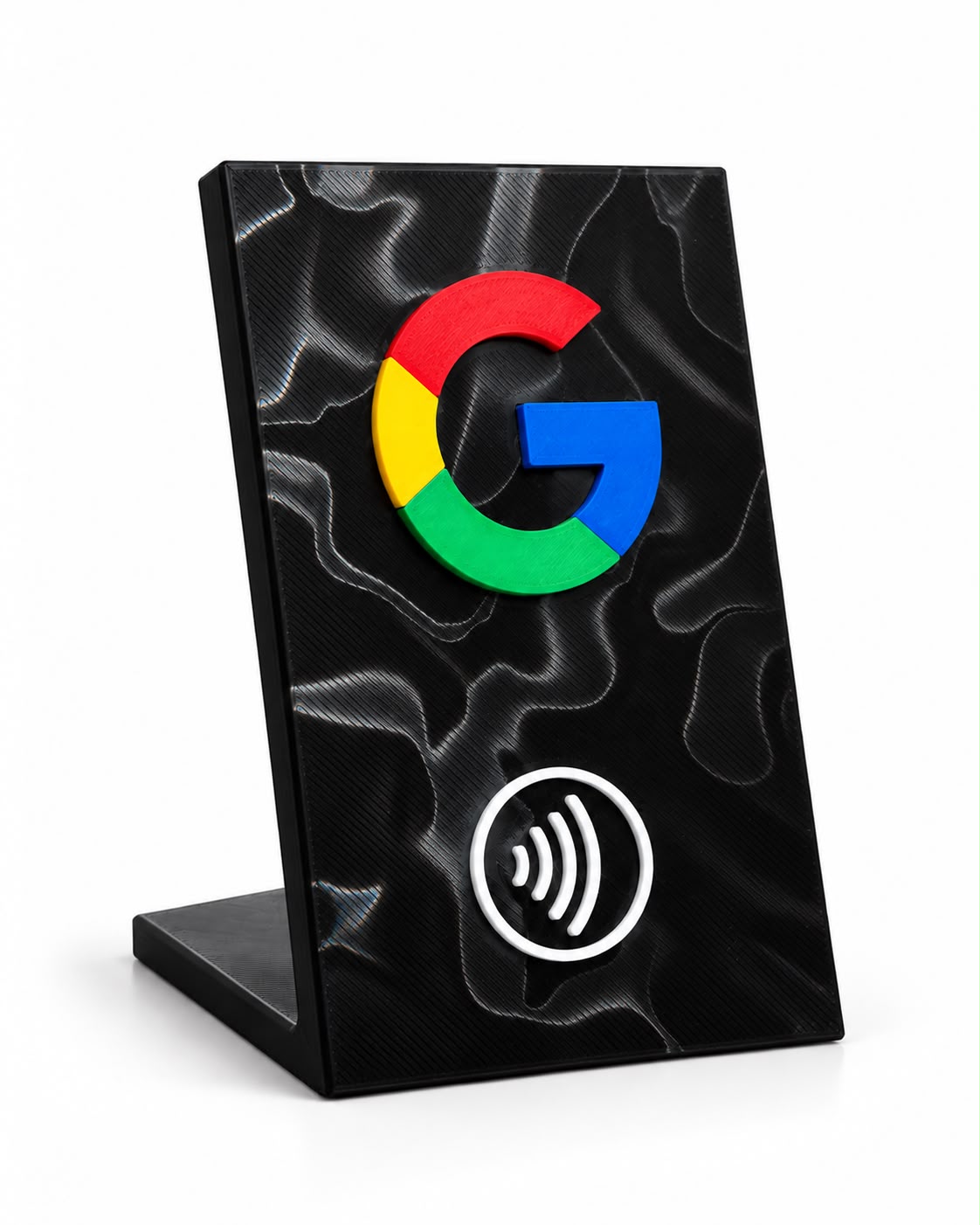 Plaquinha Placa NFC 3D - Google (12,5x8cm) preta-holo