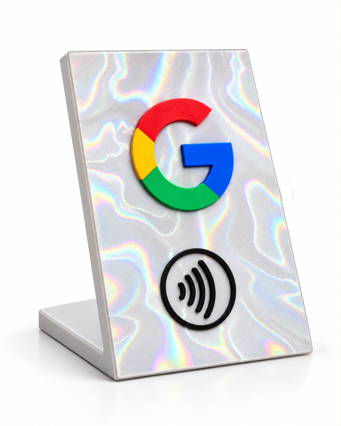 Plaquinha Placa NFC 3D - Google (12,5x8cm) branca-holo